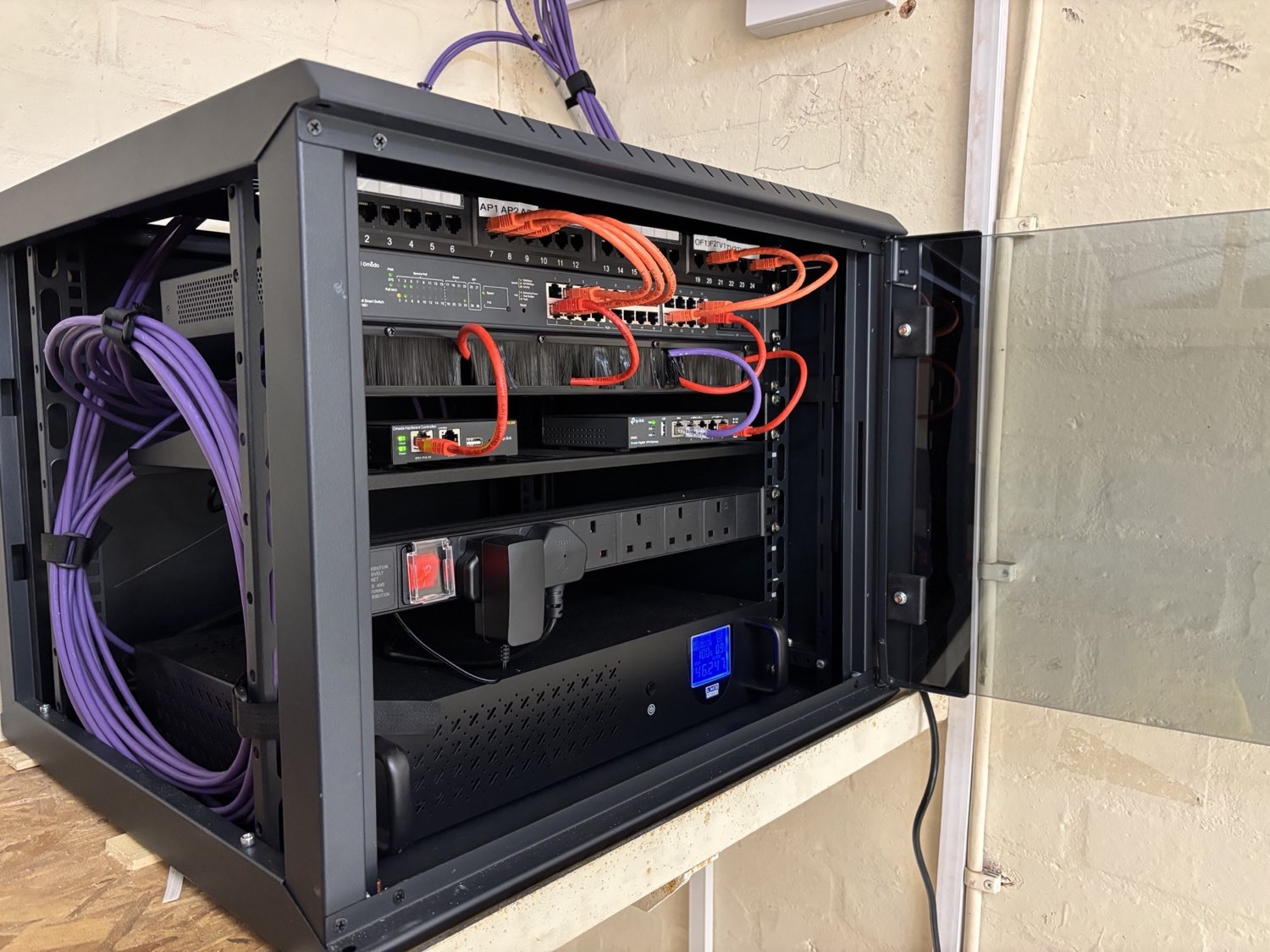 Completed managed network rack installed for The Big Pet Store in Halesowen