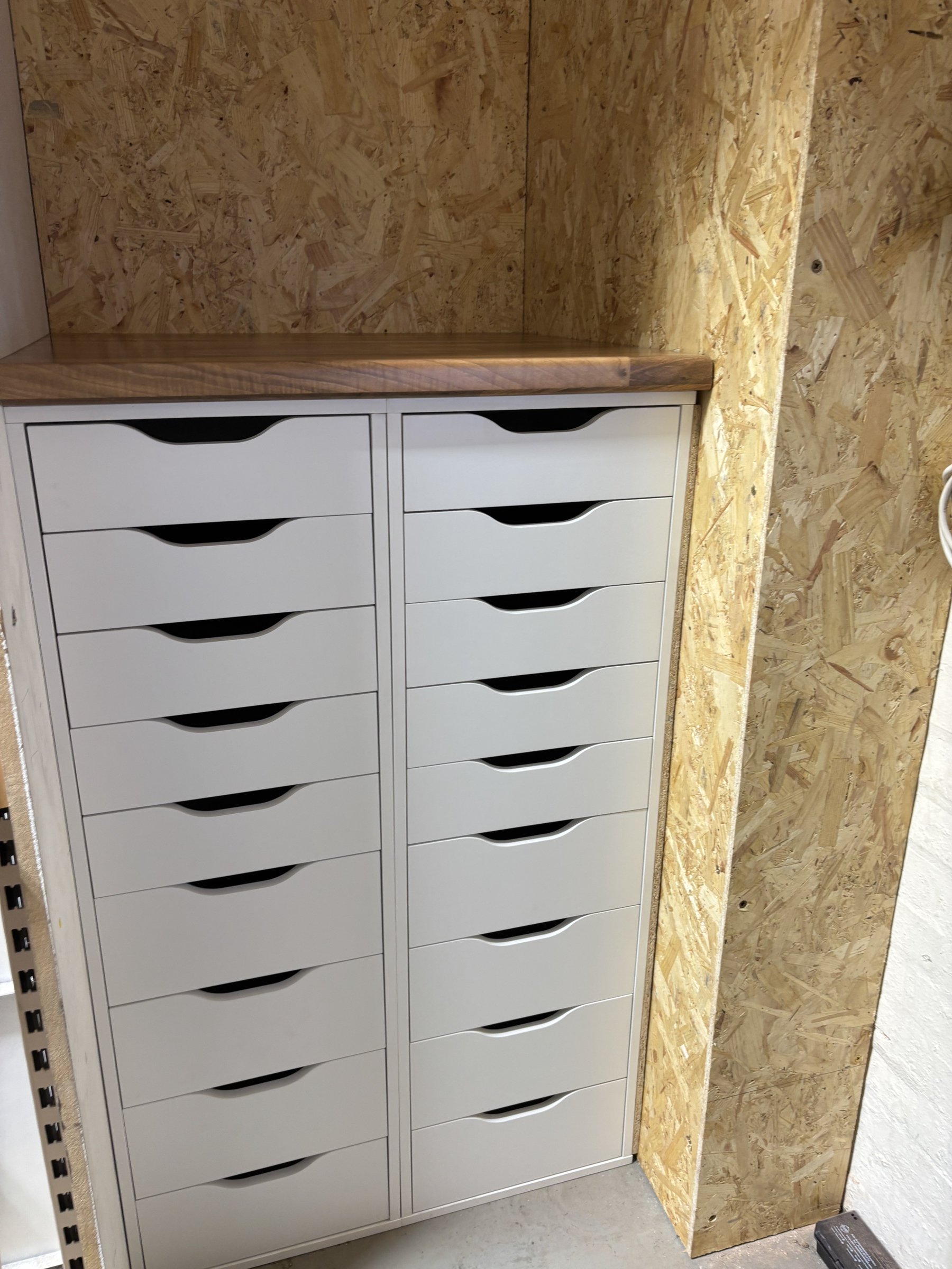 Fitted storage and work surface installed in The Big Pet Store back office
